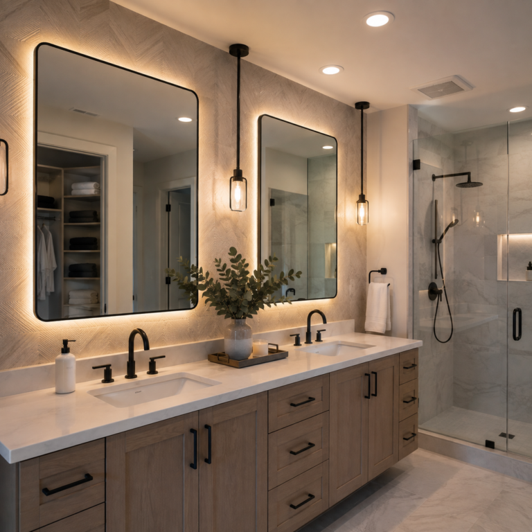 Installed light fixture