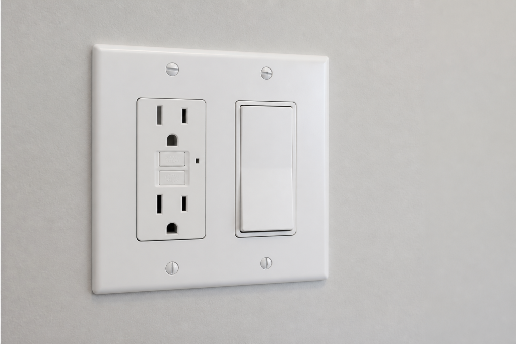 GFCI outlet and rocker switch installation